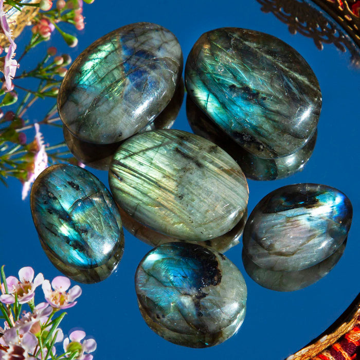 Ethereally Wicked Large Labradorite Palm Stone