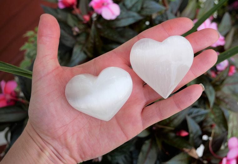 Ethereally Wicked Selenite Hearts