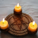 Ethereally Wicked Wooden Pentagram Candle Holder