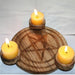 Ethereally Wicked Wooden Pentagram Candle Holder